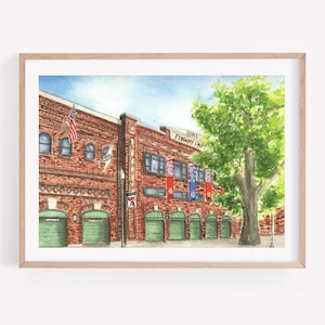 Fenway Park Art | Watercolor Art Print | Father&#39;s Day Gift | Baseball Watercolor | Boston Red Sox Gift | Baseball Nursery Decor