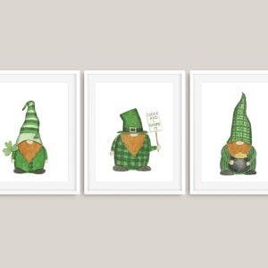 DIGITAL DOWNLOAD - Three Gnomes St. Patricks Day Printable - St. Patricks Day Wall Decor Set- Gnome Decor Set - St. Patricks Day Set