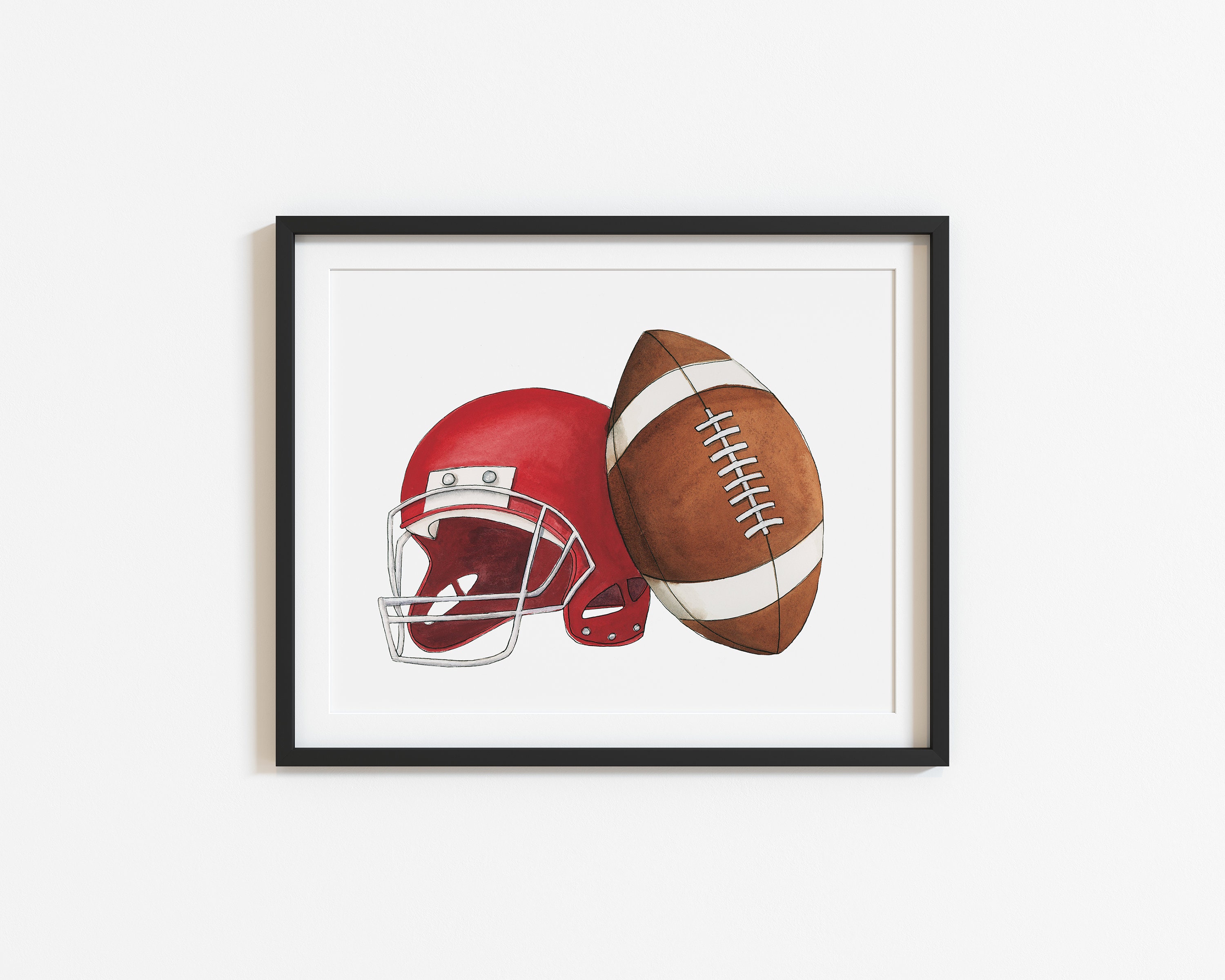 Watercolor Sports Art Prints Set of Four Sports Ball Wall Etsy