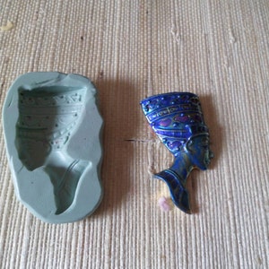 Egyptian Nefertiti silicone mold for fimo wepam