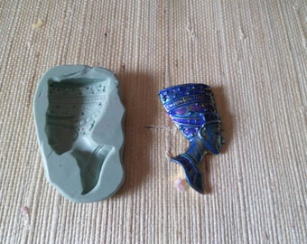 Egyptian Nefertiti silicone mold for fimo wepam; clay