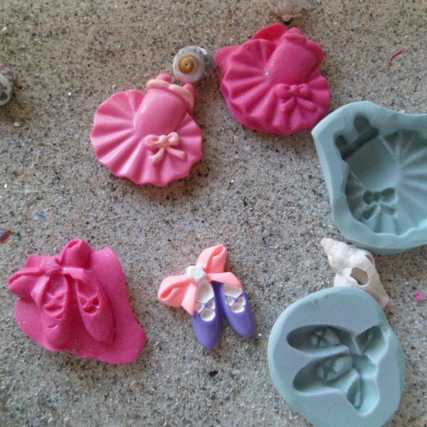 moules silicone  tutu et ballerines de danseuse pour fimo wepam