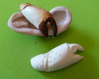 Sleeping crab leg silicone mold for Fimo, Wepam clay; clay