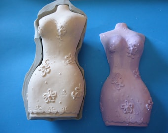 Bustier-Silikonform mit GM-Blumen für Fimo-Wepam-Ton