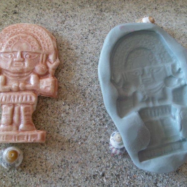 Inca god totem silicone mold for wepam fimo