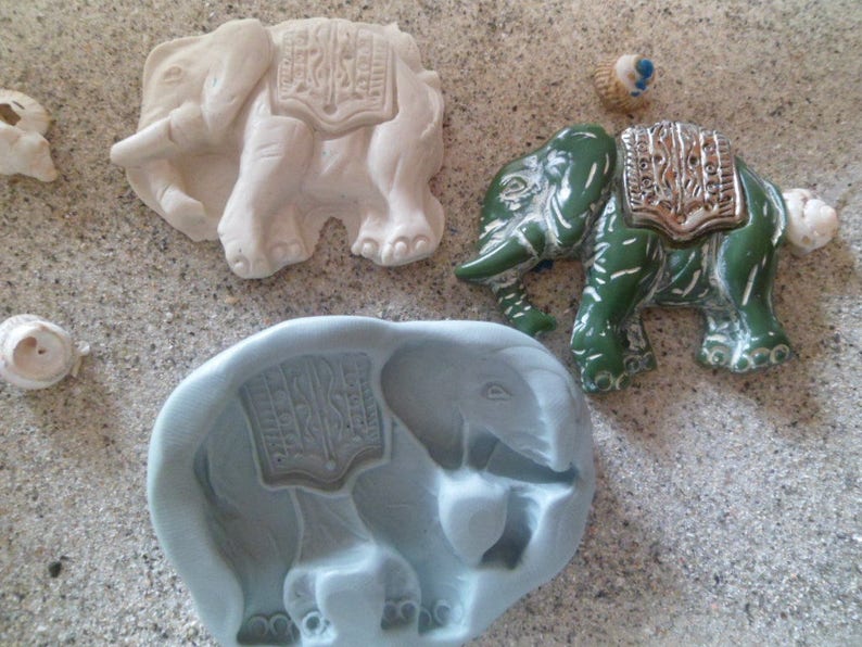 elephant silicone mold for wepam fimo image 1