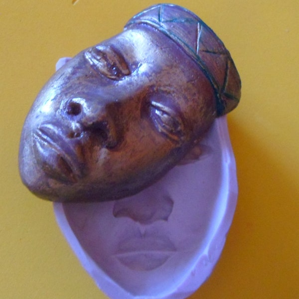 moule silicone masque africain pour fimo wepam argile