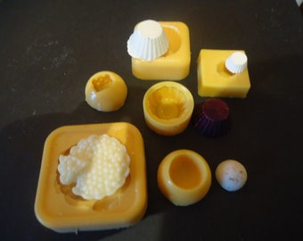 mini silicone molds for cakes and chocolate candies for casting resin candle plaster etc. 6pcs