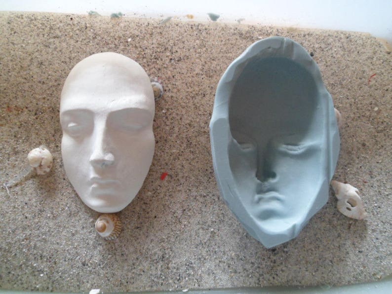 silicone mold for man's face for fimo wepam image 1