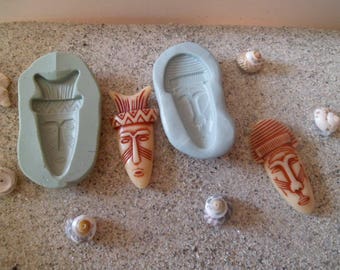 silicone molds african masks for wepam fimo