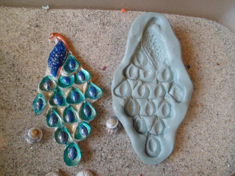 Peacock silicone mold was the fimo wepam wheel