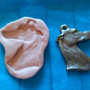 silicone mold greyhound head pendant for fimo wepam