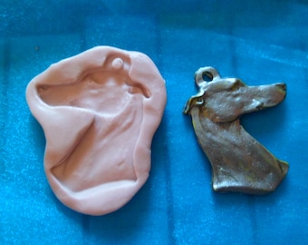 silicone mold greyhound head pendant for fimo wepam