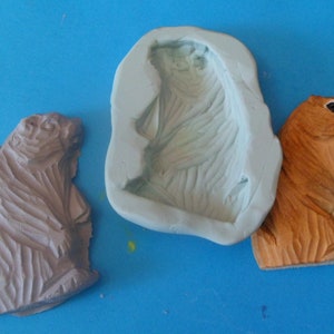 sculpted marmot silicone mold for fimo wepam clay