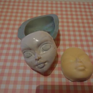 silicone mold for woman's face for wepam fimo clay