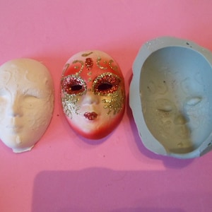 Venetian mask silicone mold for fimo wepam