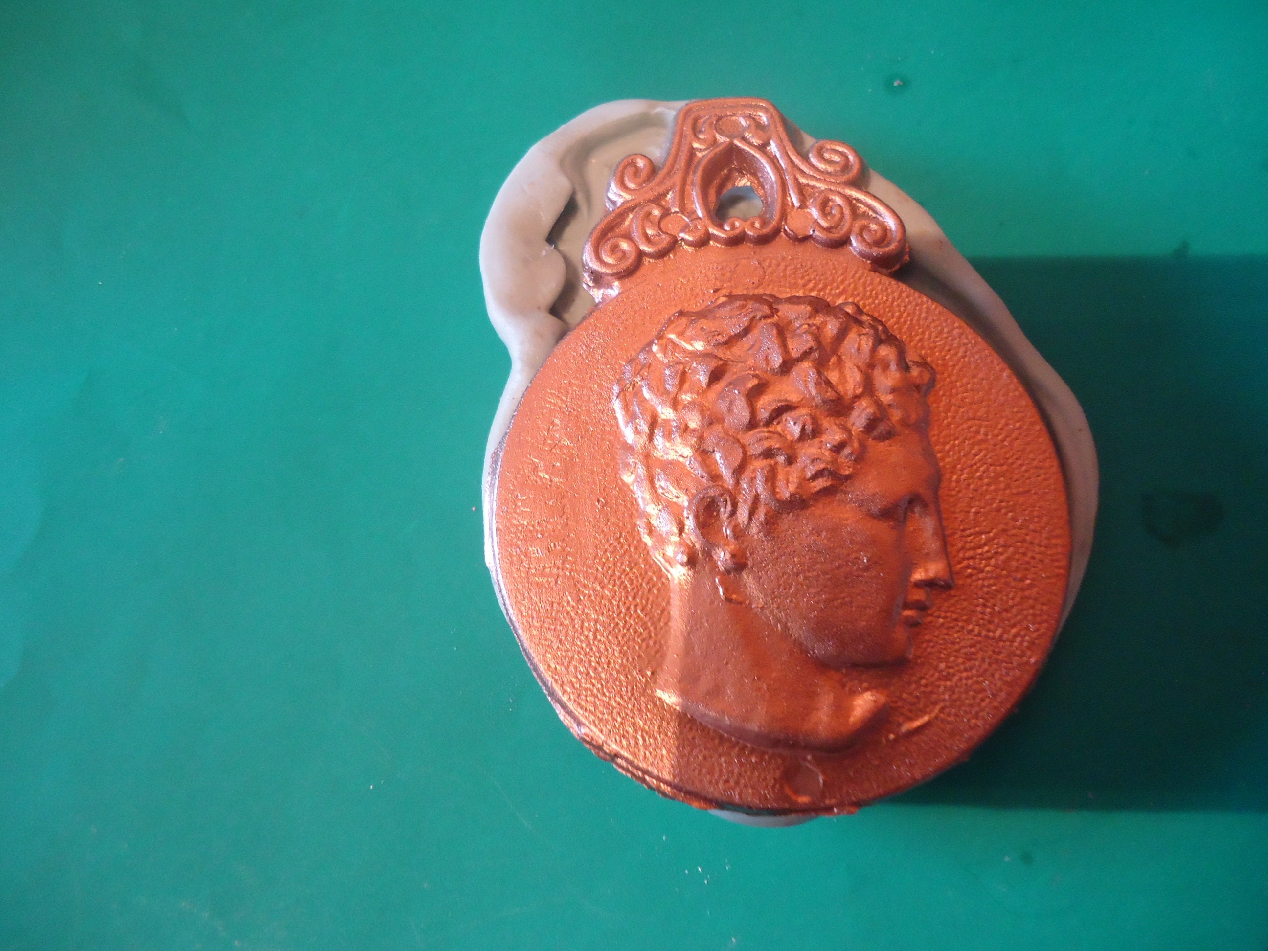 Silicone Mold Medallion Face of Man From Greek Mythology for Fimo Clay ...
