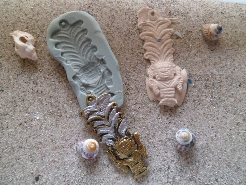 silicone mold statue incamaya azteque for fimo wepam