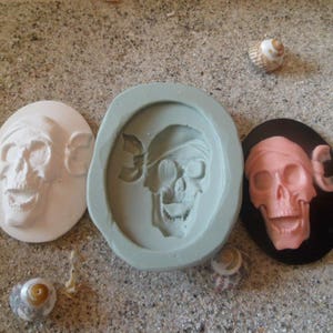 silicone mold cameo gothic pirate skull for fimo wepam