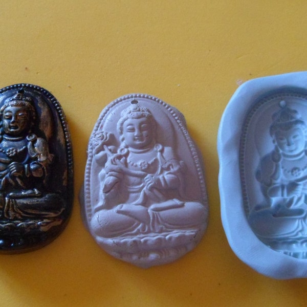 moule silicone bouddha  a la fleur de lotus pour fimo wepam argile