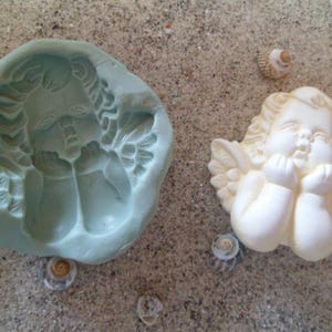 pensive angel silicone mold for wepam fimo clay