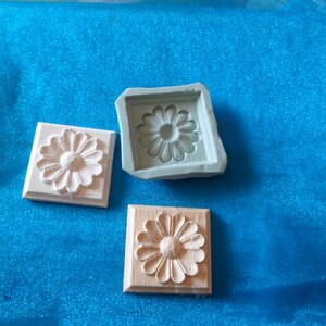 silicone mold square rosette for fimo wepam cernit;;clay
