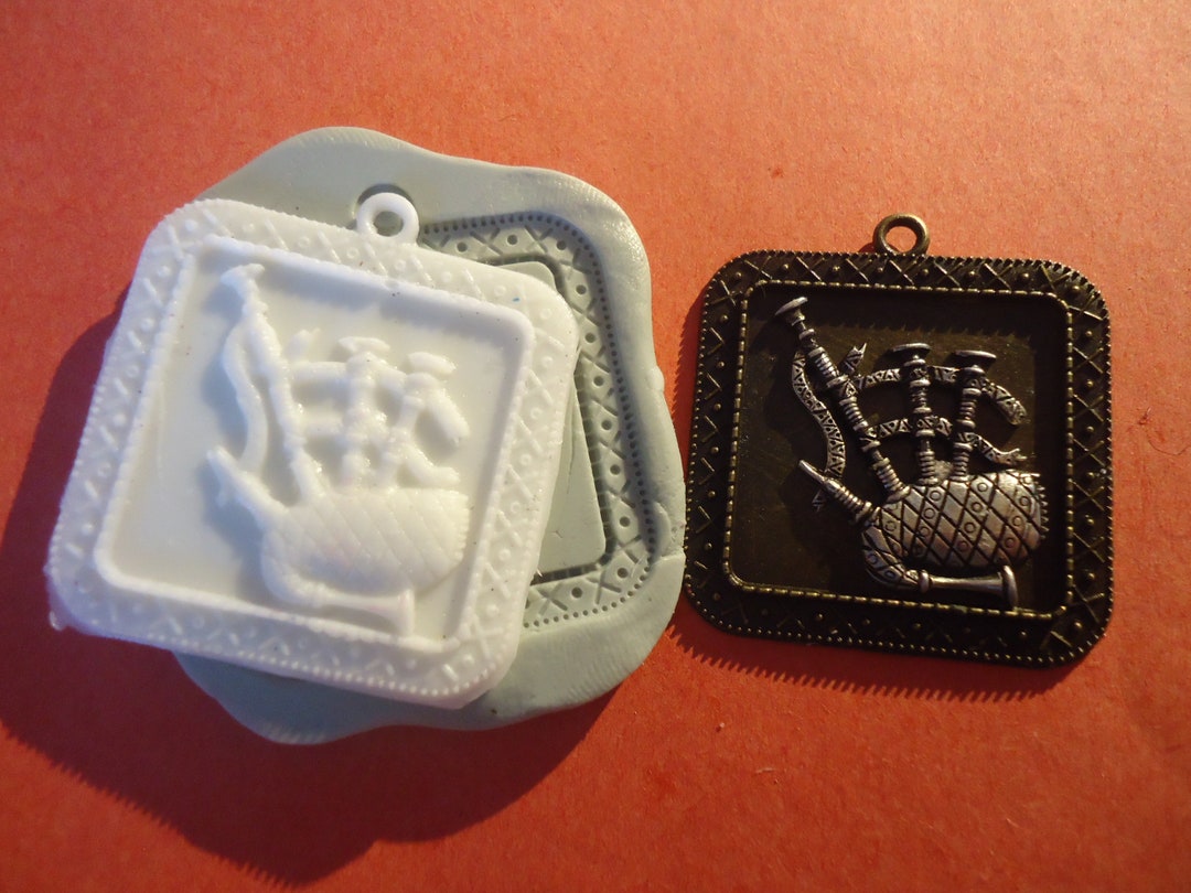 Silicone Mold Bagpipe On Cabochon For Fimo Clay Wepam clay Etsy silicone-mold-bagpipe-on-cabochon-for-fimo-clay-wepam-clay-etsy