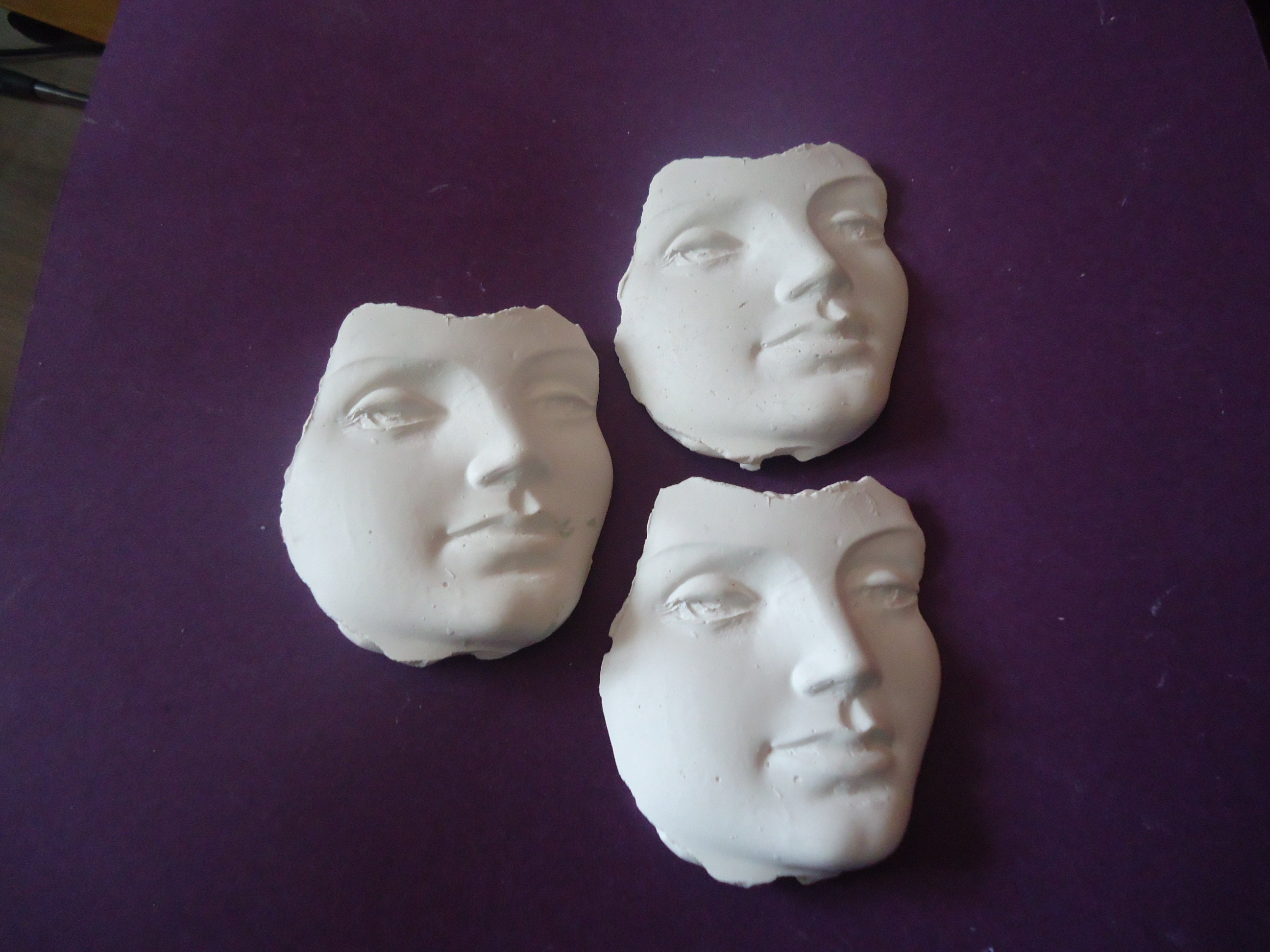 装飾用の石膏樹脂製女性の顔3個 - Etsy 日本