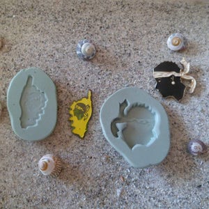 moules silicone carte de la corse et maure corse  pour  wepam fimo argile
