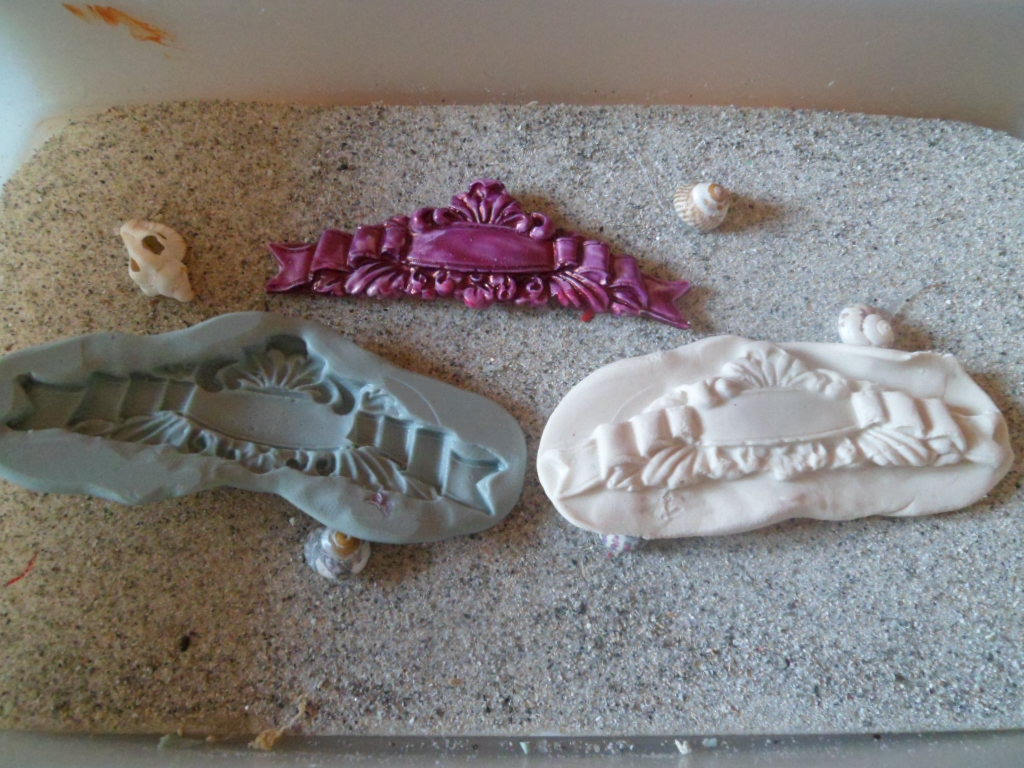 silicone mold ribbon pediment for fimo wepam; clay