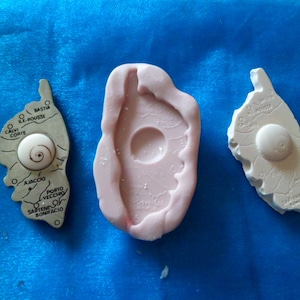 Silikonform Karte von Korsika mit dem Auge von St. Lucia für Fimo-Wepam; Ton