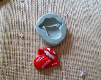 Molde de silicona con forma de boca roja, símbolo de los Rolling Stones, para arcilla polimérica (wepam); arcilla