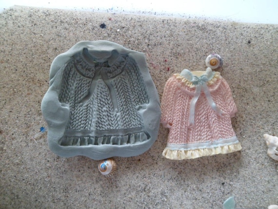 Silicone Mold Bebe Dress With Ribbon For Fimo Wepam Platre Etsy