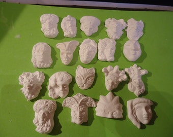 Máscaras venecianas en miniatura de resina de yeso para decoración, 20 unidades.