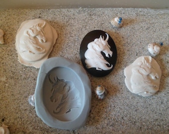 silicone mold cameo unicorn for fimo wepam;;clay