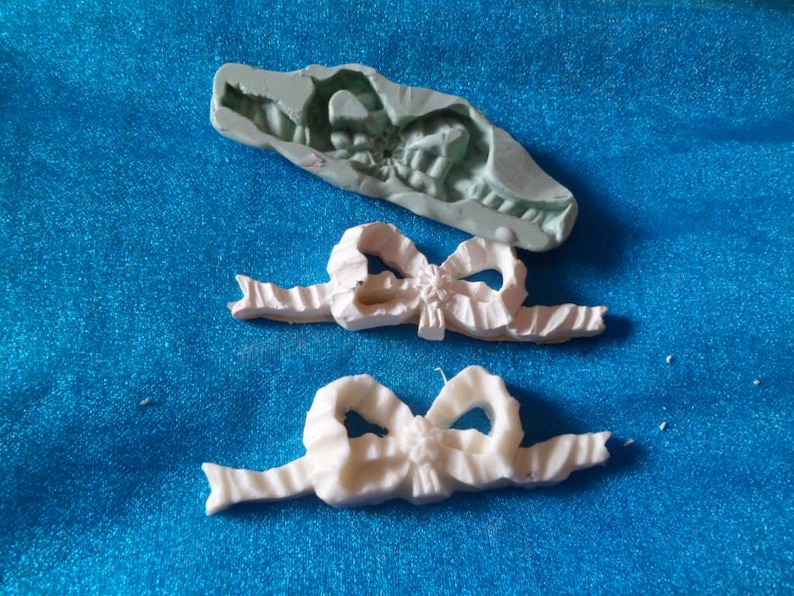 old style for fimo plaster wepam ribbon bow silicone mold