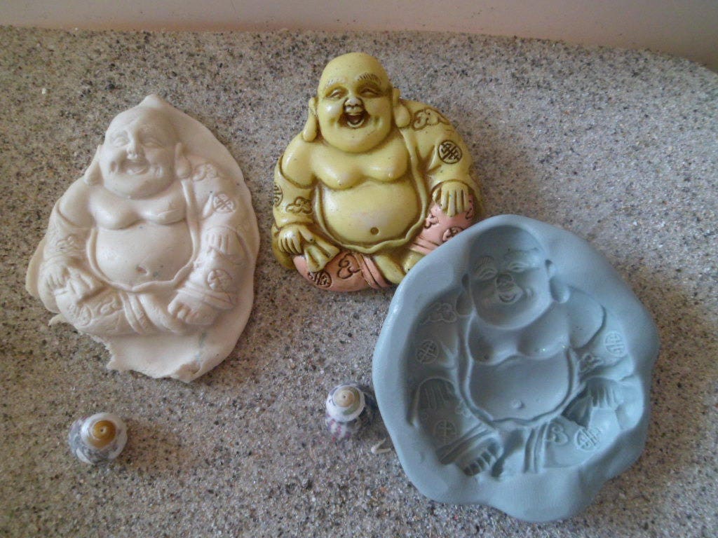  Skaxi 3D Laughing Buddha Silicone Mold, Novelty Ice