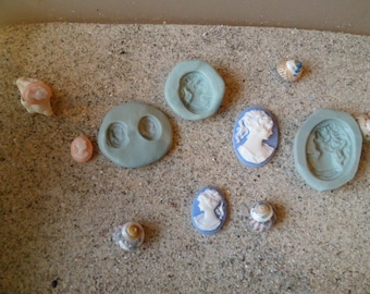 Silikonformen Kameen Miniatur Frauen 3 Größen für Fimo Wepam;;Ton