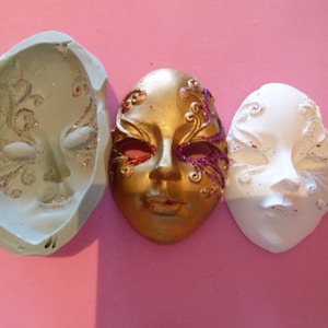 Venetian mask silicone mold for fimo wepam clay