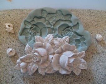 moule silicone  roses pour  deco de cadre gm pour fimo wepam