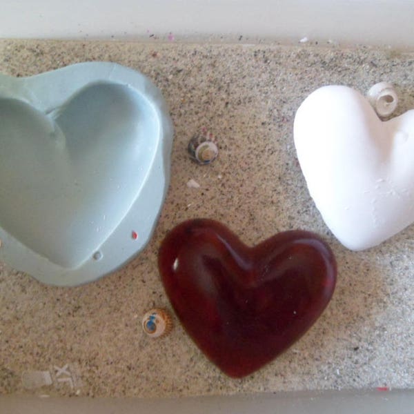 gm smooth heart silicone mold for fimo wepam plaster