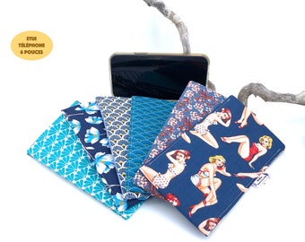 Etui housse pochette pour téléphone 6" protection poussières et rayures pour téléphone 6" molletonné en tissu