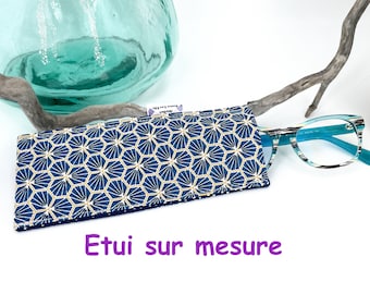 SUR-MESURE  étui pochette housse trousse lunettes téléphone en tissu et molletonné