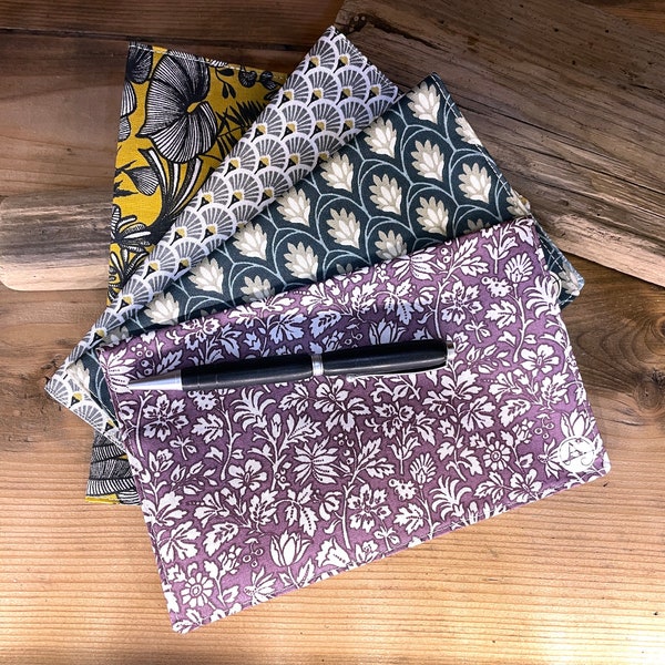 Etui pochette porte-chéquier maroquinerie vegan en coton enduit