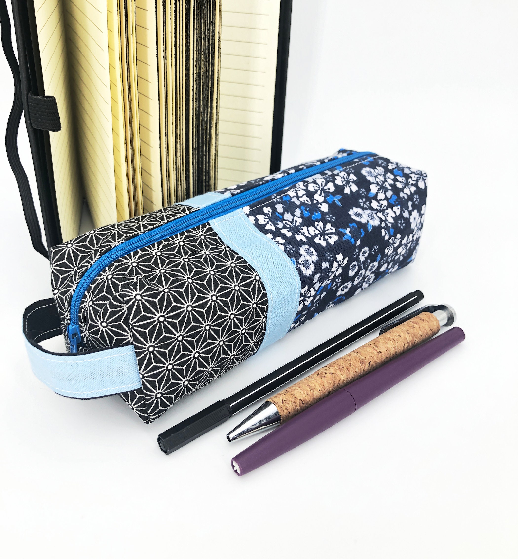 Trousse d'école - Bleu Marine et Noir Sakura