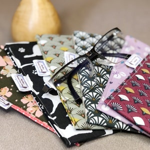 housse pochette étui à lunettes molletonné en tissu molletonnage souple format M