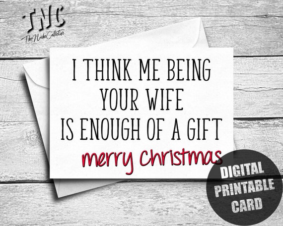 Funny Husband Christmas Card Printable Sarcastic Merry | Etsy