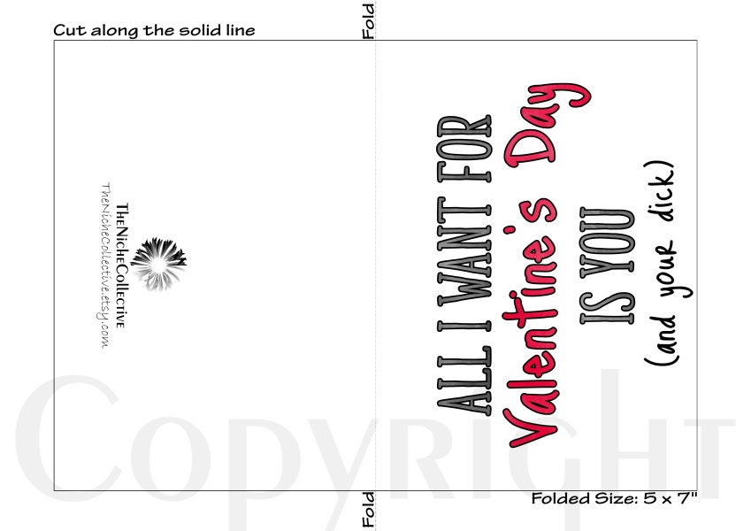 Naughty Valentine's Day Card for Him, Printable, Funny Adult Gift for ...