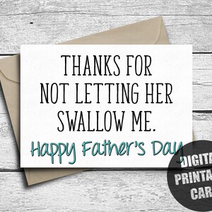 Funny Father&#39;s Day Card, Printable, Naughty Happy Father&#39;s Day From Daughter, Dad Card From Son, Instant Digital Download, Downloadable Gift