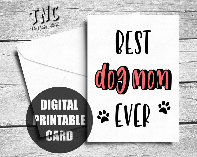 Dog Mom Card Printable Mother's Day Card From Dog Best | Etsy